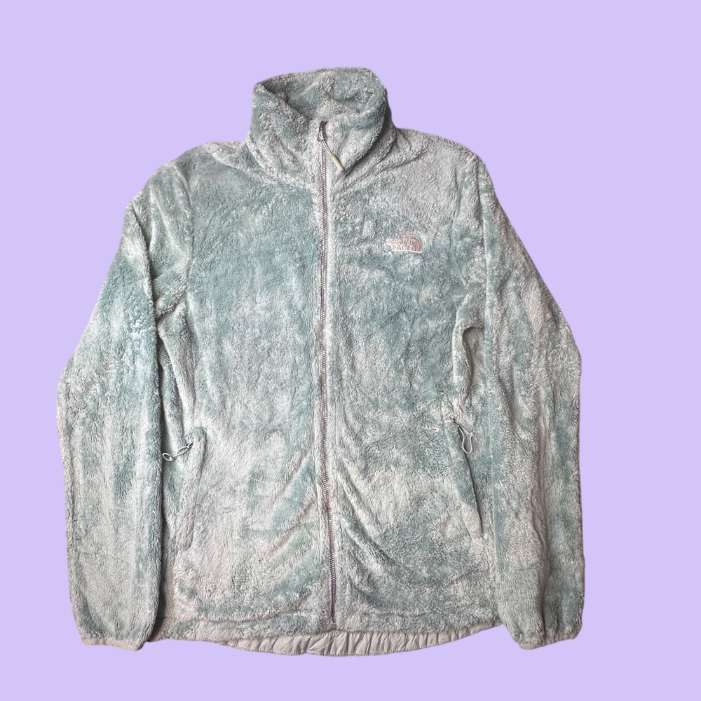 The North Face Fleece Jacket Womens M Green Osito Full Zip Plush Soft Raschel